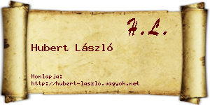 Hubert László névjegykártya